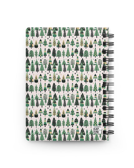 Mini Vintage Green Trees Spiral Bound Journal, 5" x 7" 150 pages