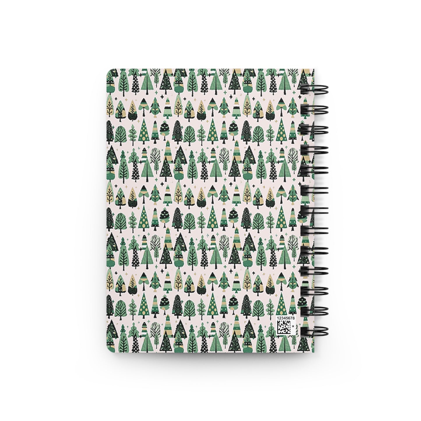 Mini Vintage Green Trees Spiral Bound Journal, 5" x 7" 150 pages
