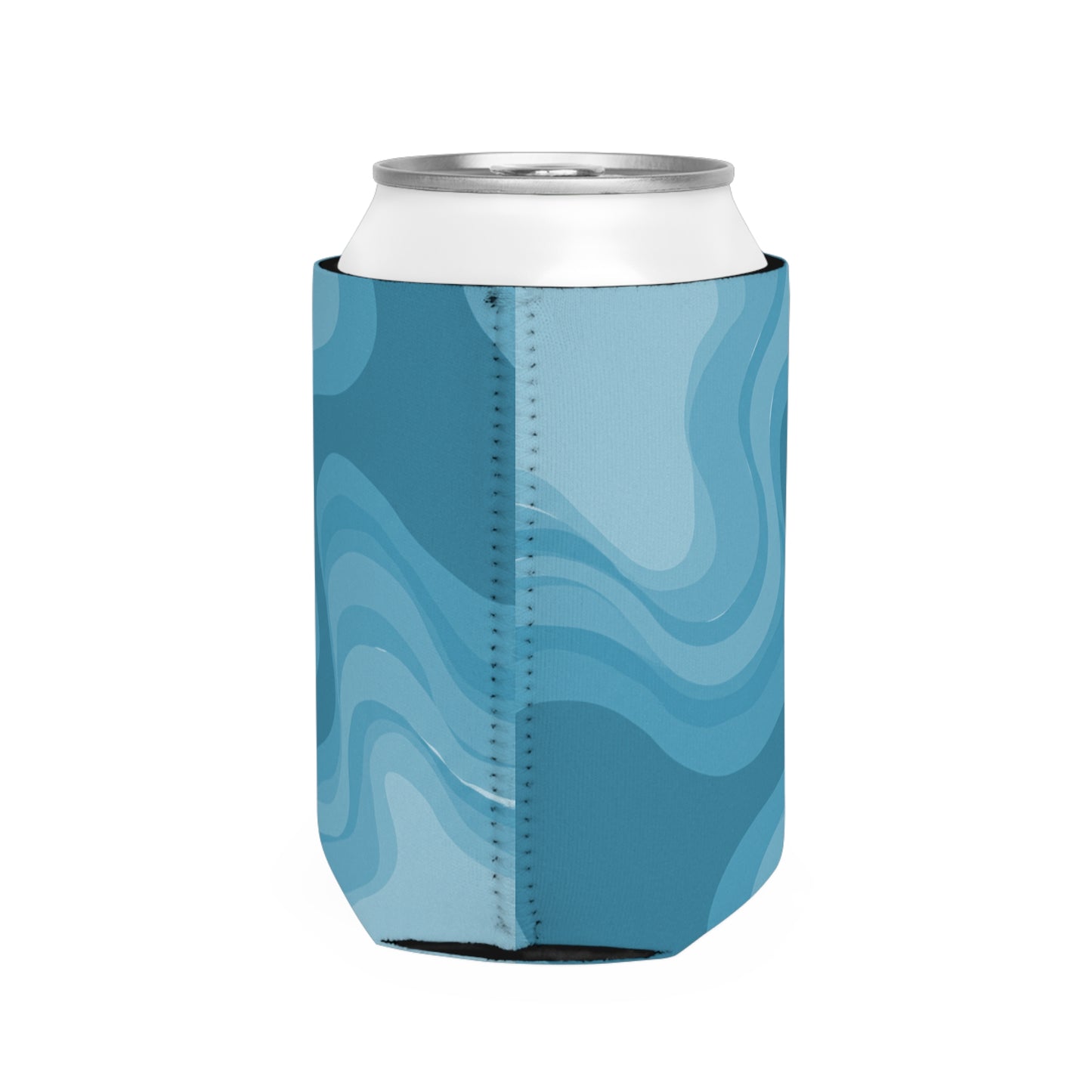 Sky Blue Wavey 12 oz Can Cooler Sleeve