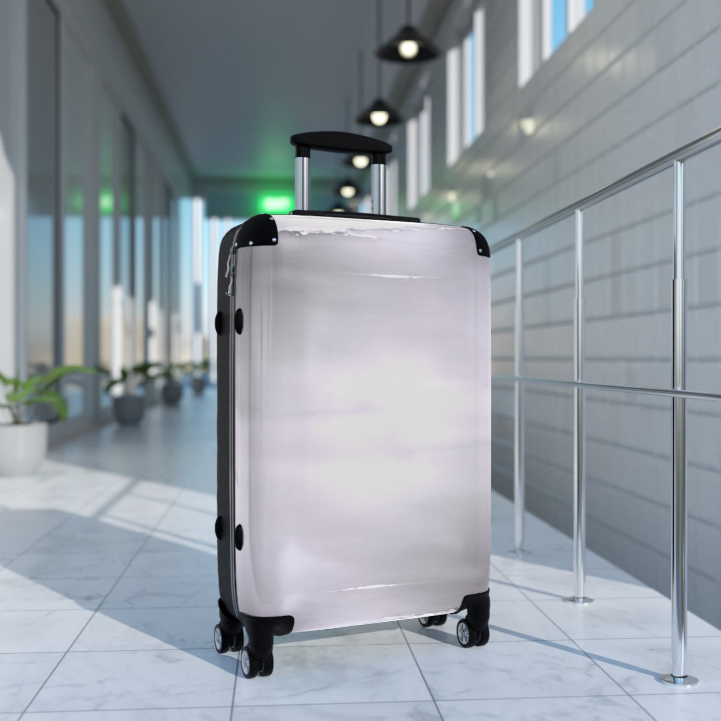Sephia Sea Dark Fog Medium Suitcase with built in lock, 4 double-wheels, telescopic handle, and ABS back hard-shell