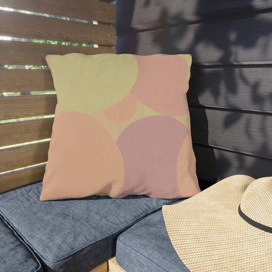 Pastel Hot Peach Patches 20" x 20" Outdoor Pillow
