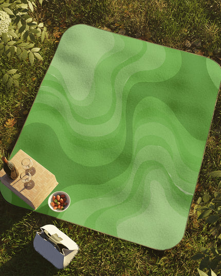 Greenie Meanie Wavey 61" × 51" Picnic Blanket