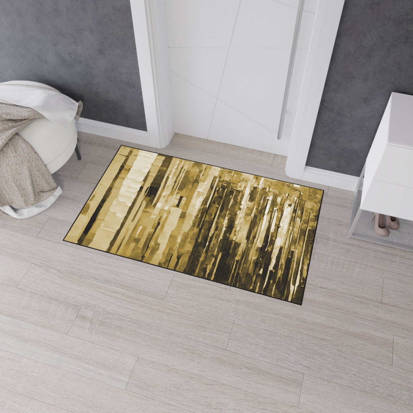 Striped Light Brown 24" x 36" Heavy Duty Floor Mat
