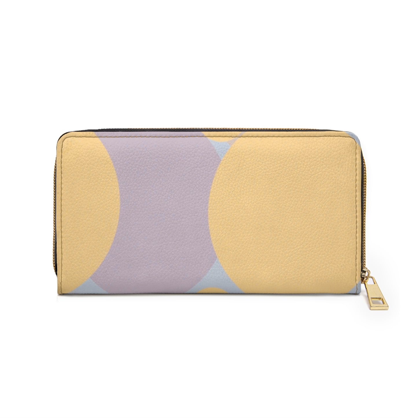 Pastel Baby Blue and Peach Patches Elegant Abstract Zipper Wallet - Stylish & Functional Accessory for Everyday Use