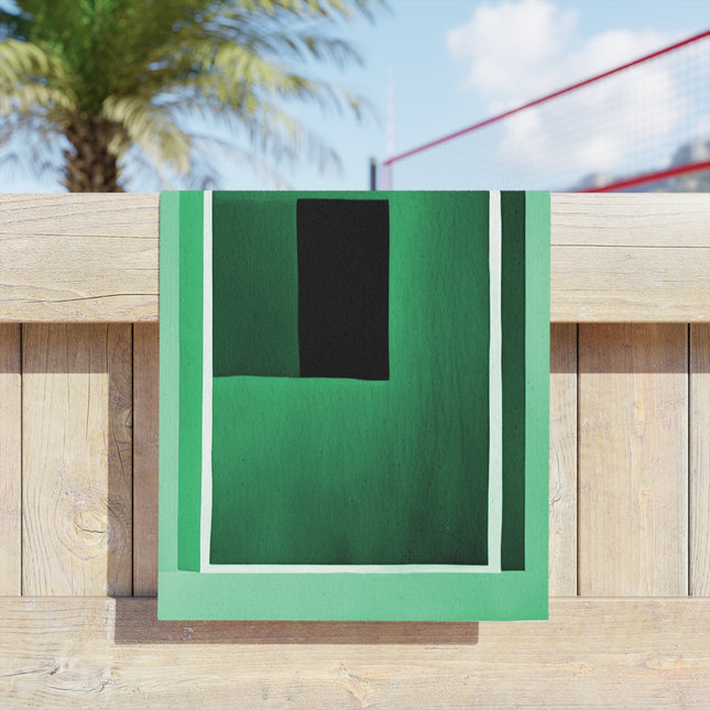 Mint Green Shadow Beach Towel, 18" x 27"