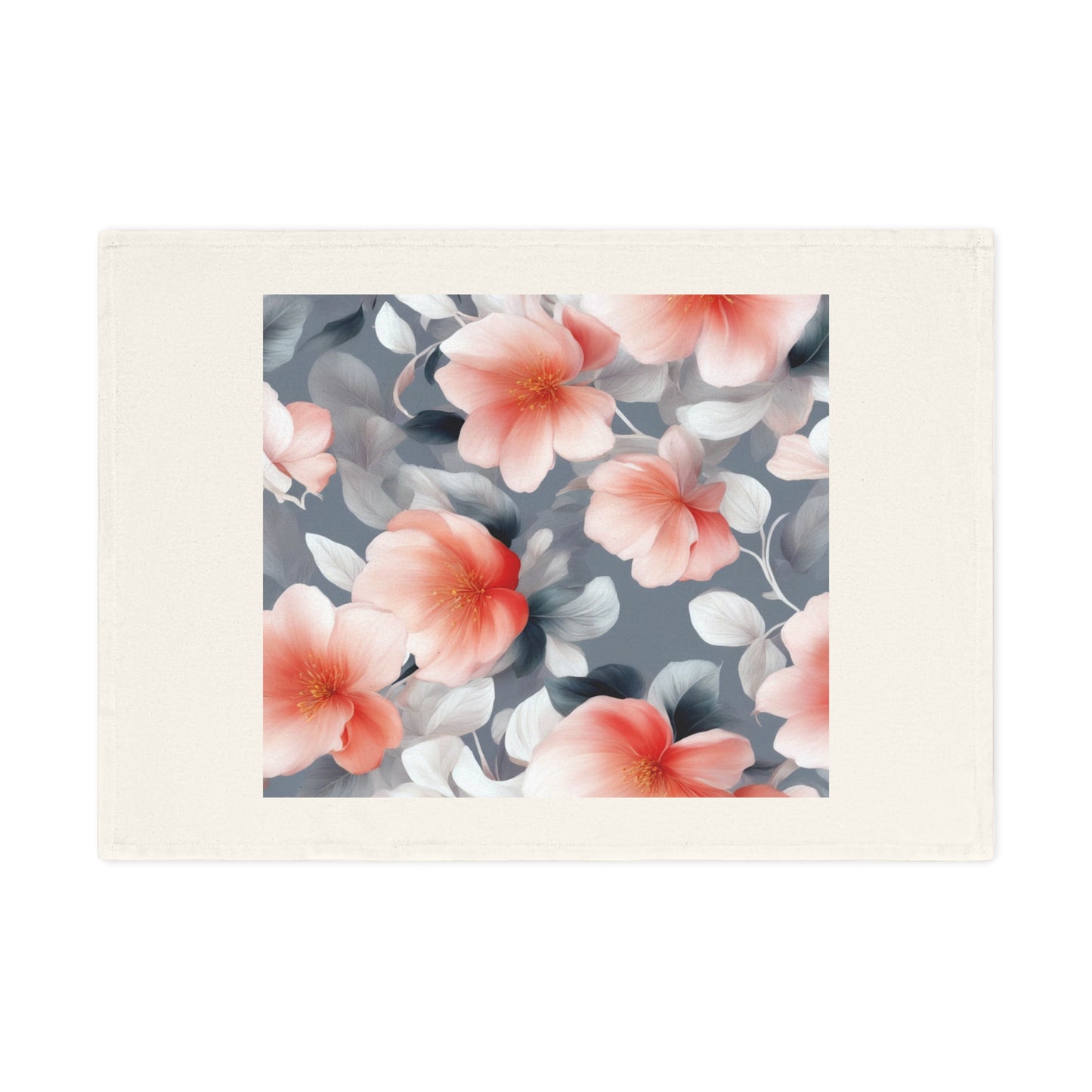 Red Blossom Floral Bunch Cotton Tea Towel 19.6" x 27.5"