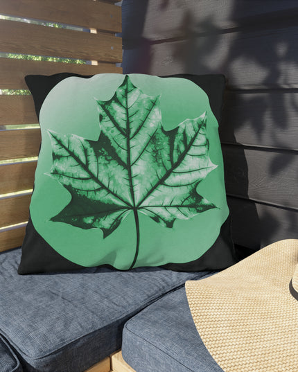 Tif Green Maple Leaf 20" x 20" Outdoor Pillow