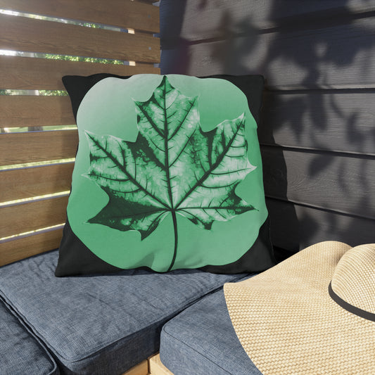 Tif Green Maple Leaf 20" x 20" Outdoor Pillow