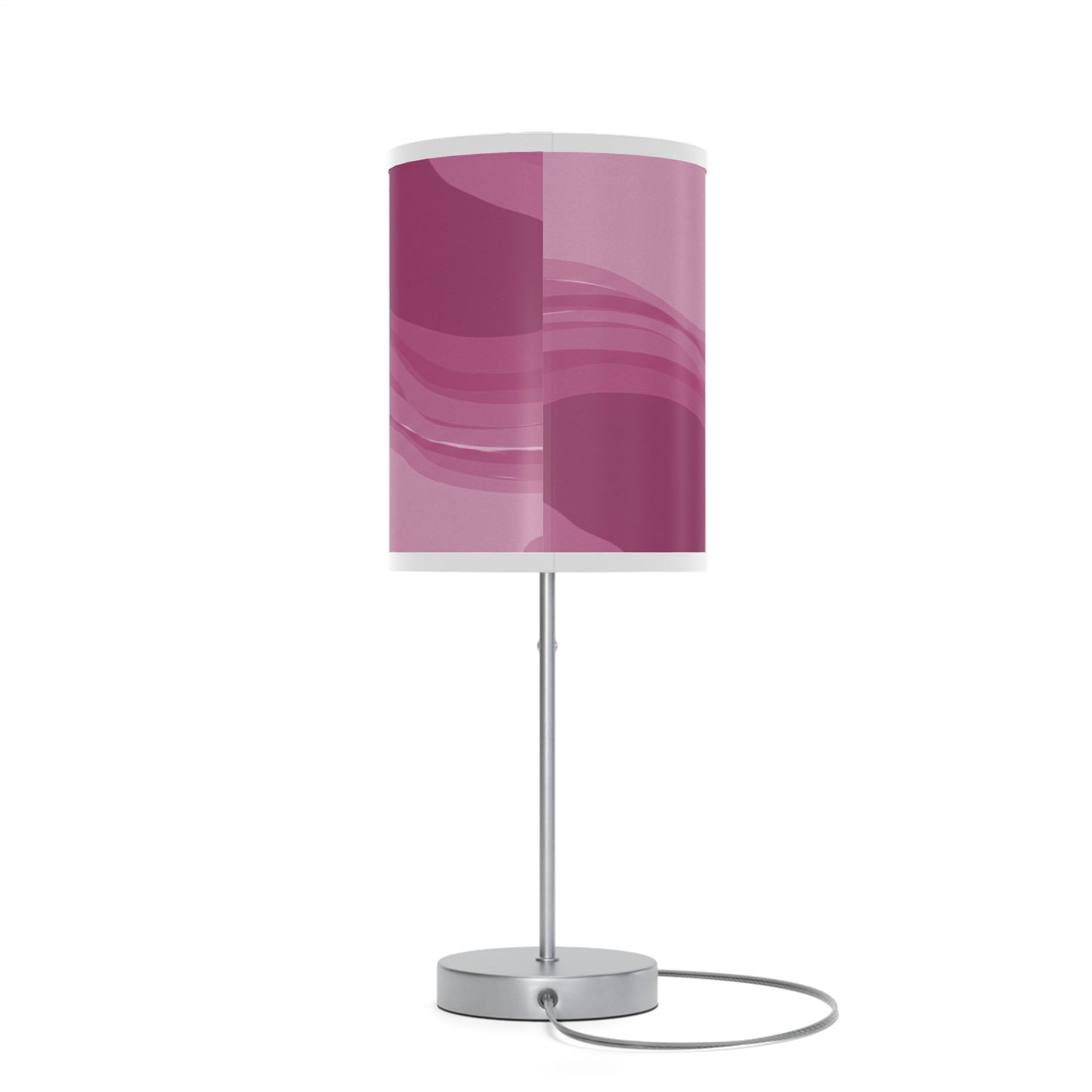 Pinky Mauve Wavey Table Lamp on a White or Silver Stand, US|CA plug