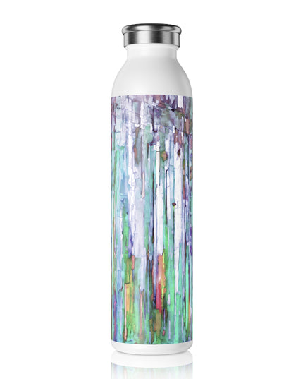 Striped Pastels Slim Water Bottle, 20 oz White
