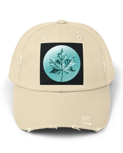 Tif Green Maple Leaf Unisex Distressed Cap