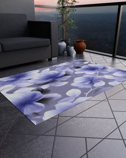 Indigo Blossom Floral Bunch Outdoor Rug, 48" x 72"