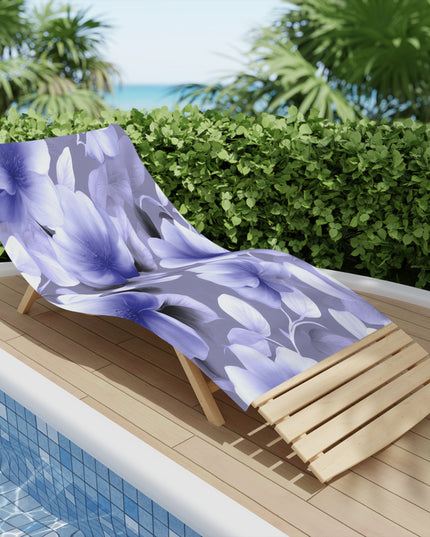 Indigo Blossom Floral Bunch Beach Towel, 30" x 60"