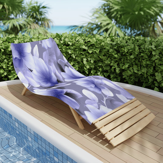 Indigo Blossom Floral Bunch Beach Towel, 30" x 60"