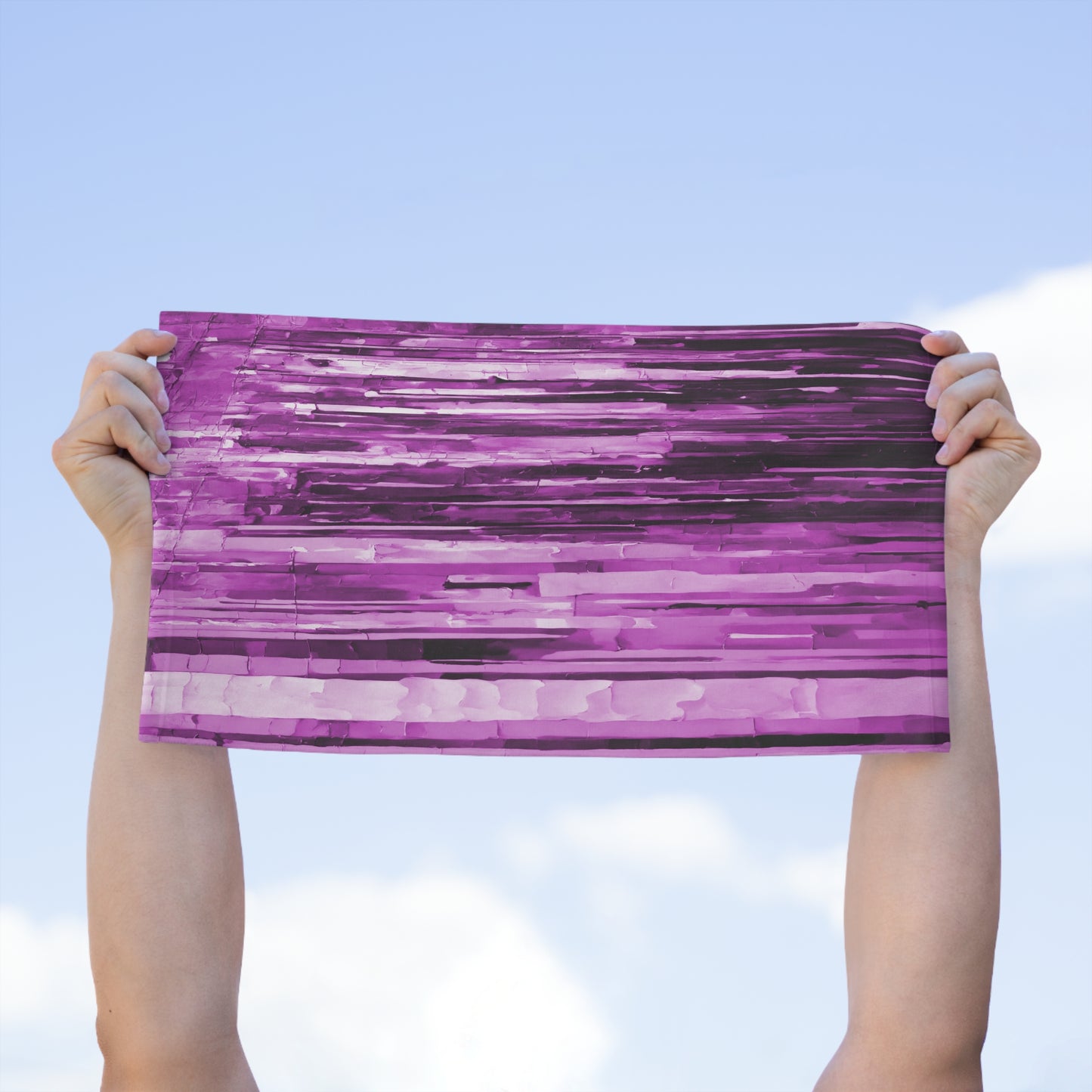 Striped Powder Lavender Rally Towel, 11" x 18"