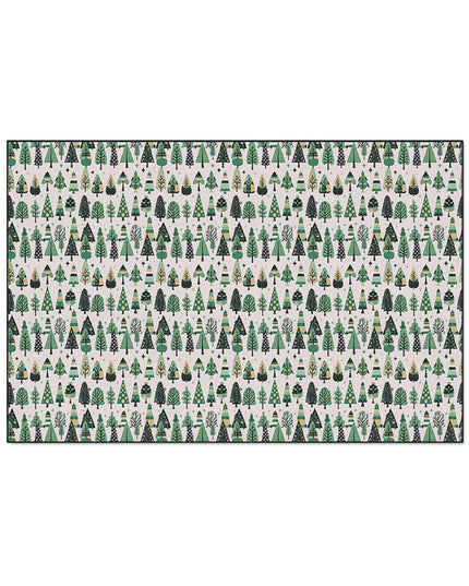 Mini Vintage Green Trees 48" x 72" Heavy Duty Floor Mat