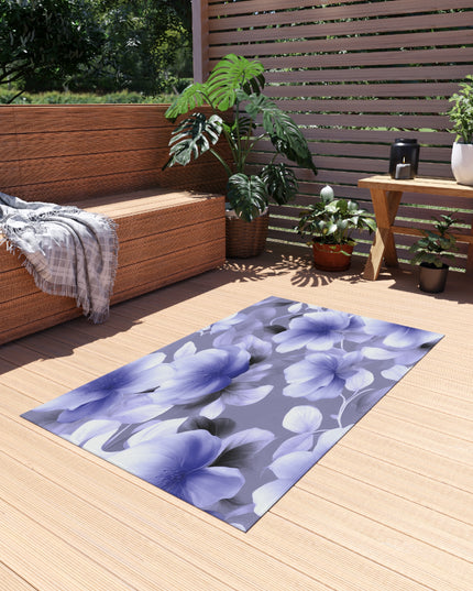 Indigo Blossom Floral Bunch Outdoor Rug, 36" x 60"
