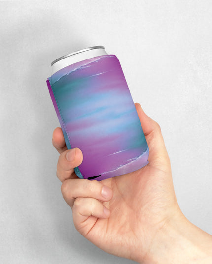 Dark Blue Green Sea Purple Fog 12 oz Can Cooler Sleeve
