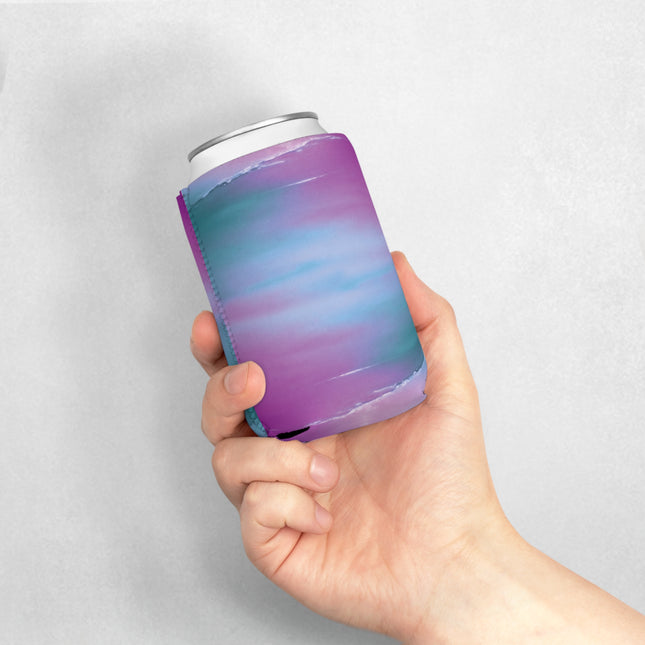 Dark Blue Green Sea Purple Fog 12 oz Can Cooler Sleeve