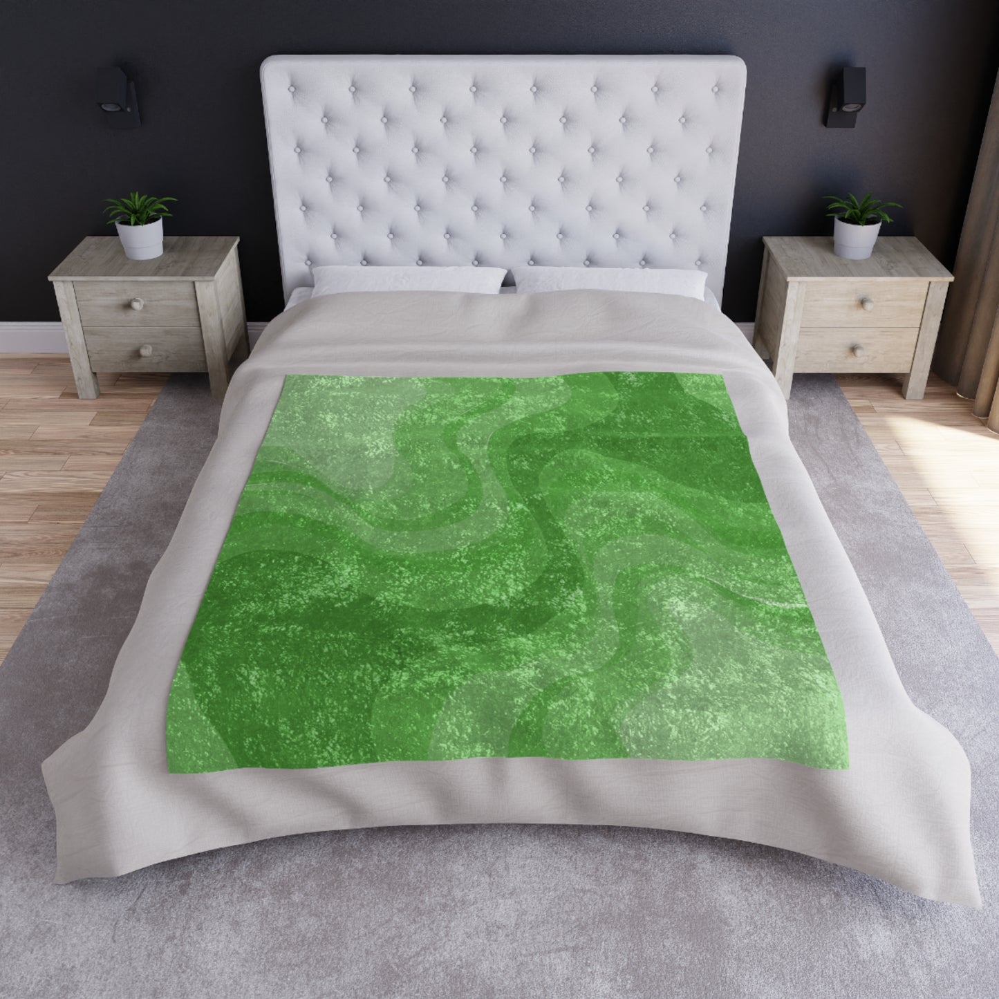 Greenie Meanie Wavey 50" x 60" Crushed Velvet Blanket