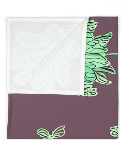 Mint Green Floral Butterflies Baby Swaddle 30″×40″ Blanket