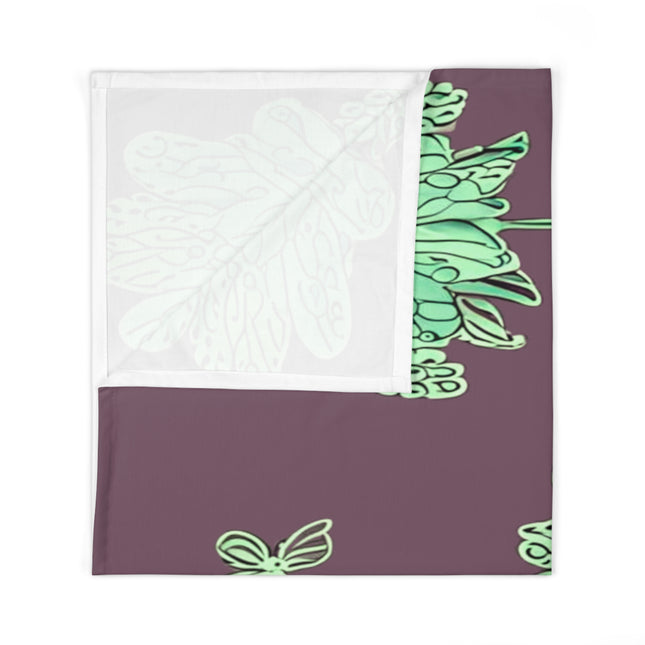 Mint Green Floral Butterflies Baby Swaddle 30″×40″ Blanket