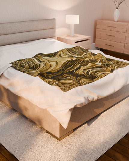 Uzi Spiral Light Brown Velveteen Plush Blanket, 50" x 60"