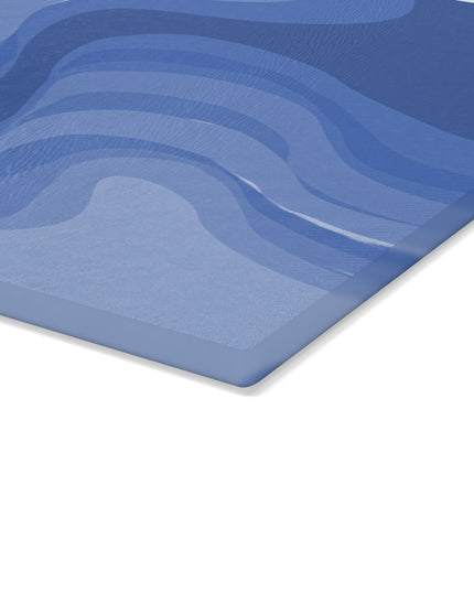 Deep Blue Wavey Glass Cutting Board, 11" x 15"