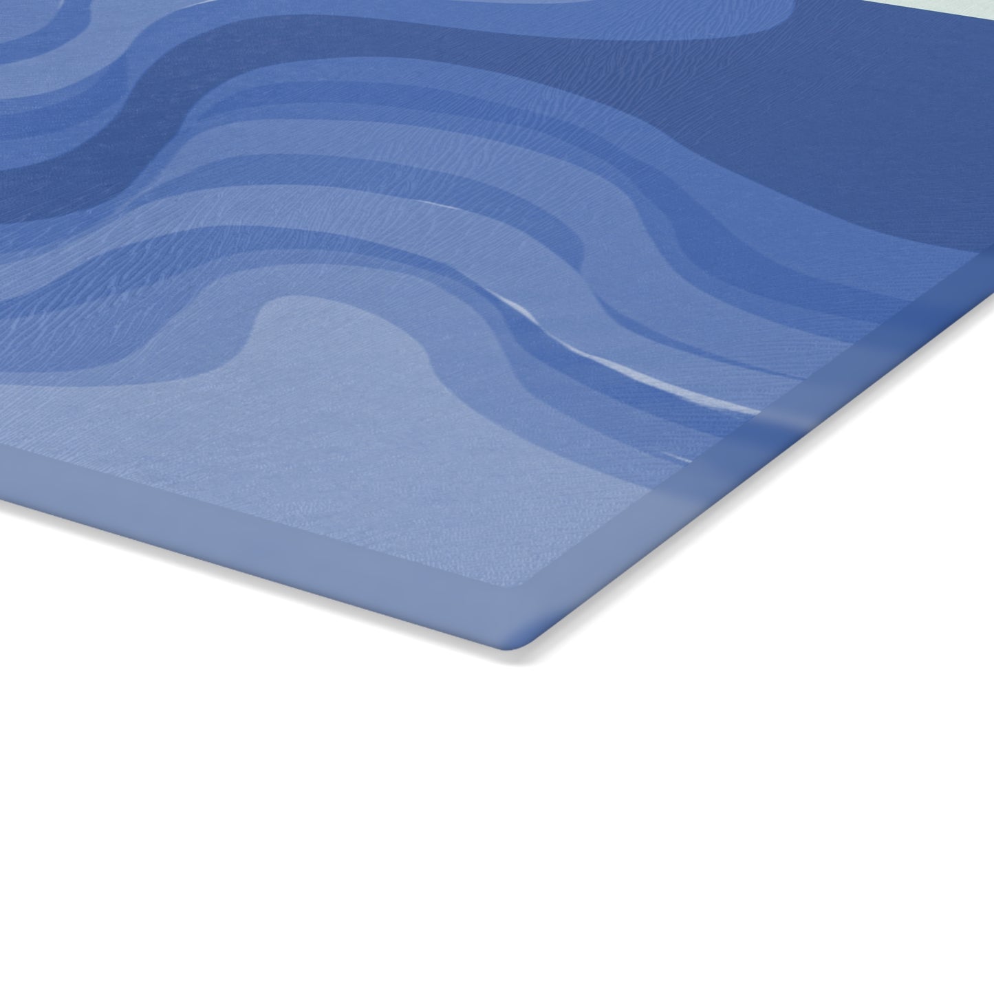 Deep Blue Wavey Glass Cutting Board, 11" x 15"