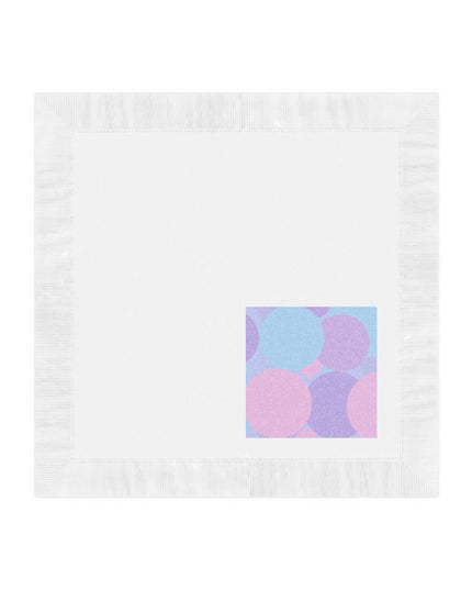 Pastel Purple and Mauve Patches White Coined Napkins, 4.8" x 4.8"