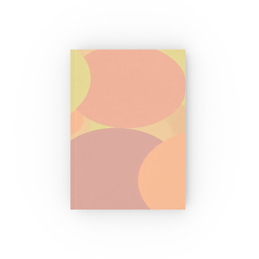 Pastel Hot Peach Patches 5.2" x 7.4" Hard Backed Journal with 128 blank pages