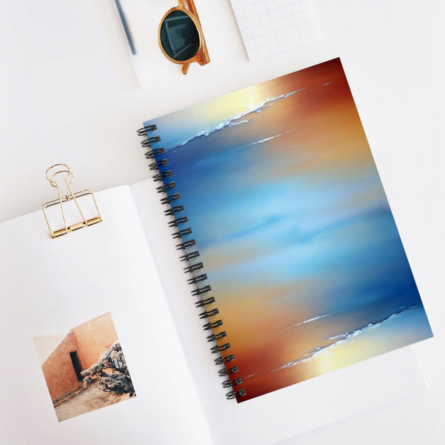 Blue Sea Red Orange Fog Spiral Notebook - Ruled Line, 6" x 8", 118 pages