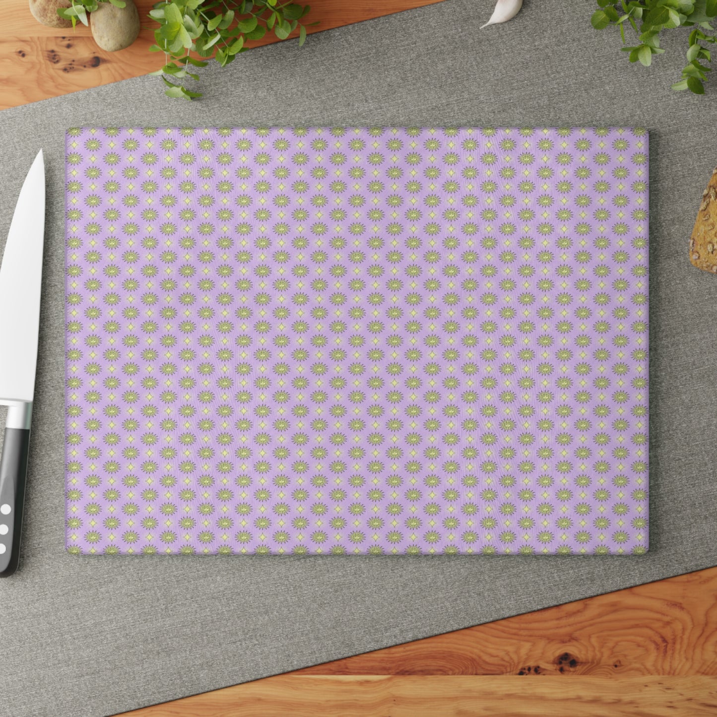 Magenta Star-crossed Bodies Glass Cutting Board, 11" x 15"