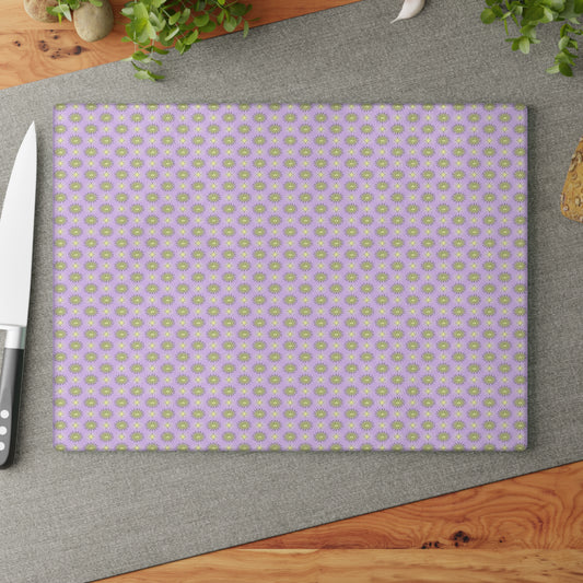 Magenta Star-crossed Bodies Glass Cutting Board, 11" x 15"