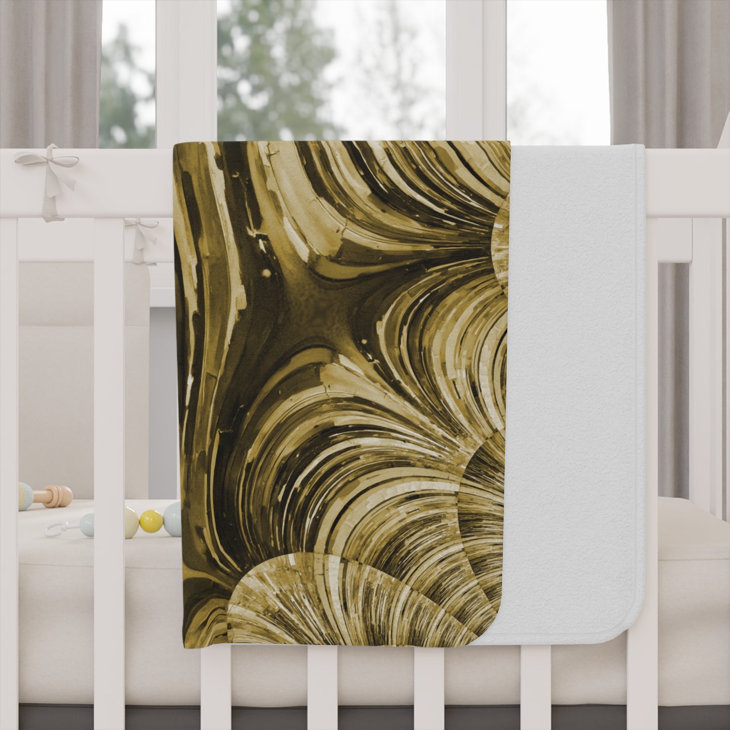 Uzi Spiral Light Brown Toddler Blanket, 30" x 40"