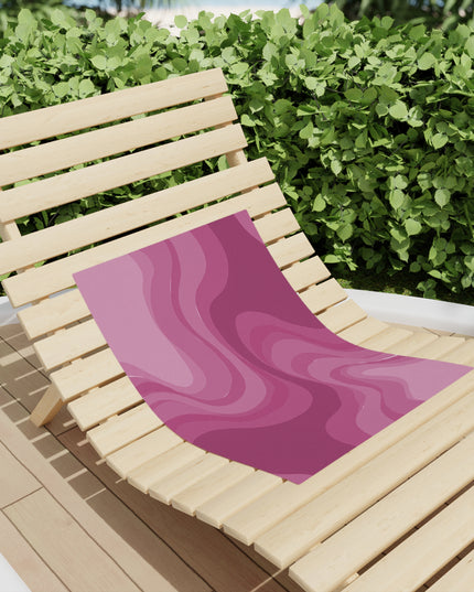 Pinky Mauve Wavey Beach Towel, 18" x 27"