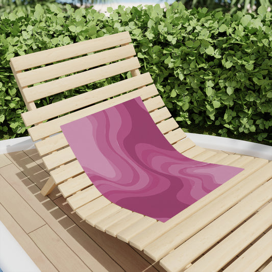 Pinky Mauve Wavey Beach Towel, 18" x 27"