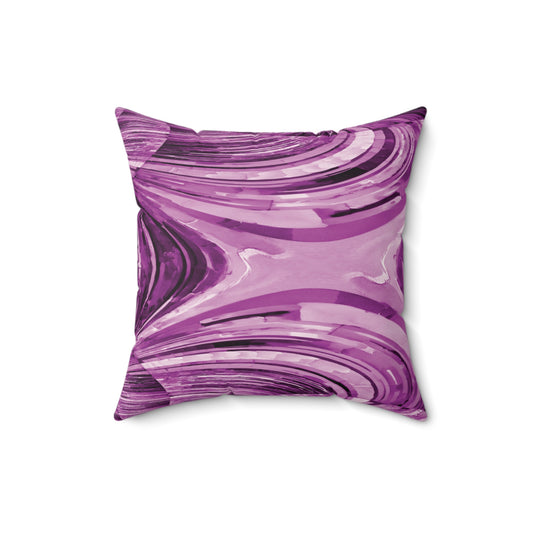 Uzi Spiral Powder Lavender Faux Suede Square Pillow,  16" x 16"