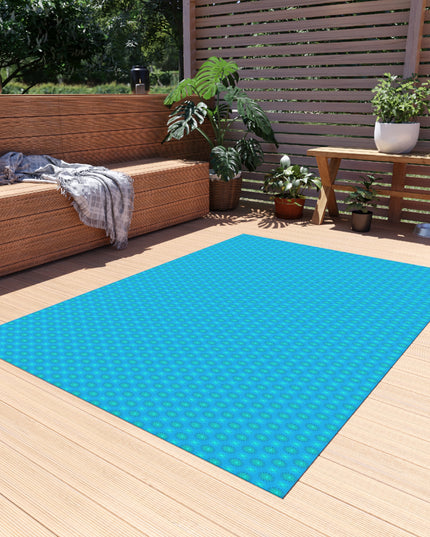 Light Blue Star-crossed Bodies Outdoor Rug, 60" x 84"