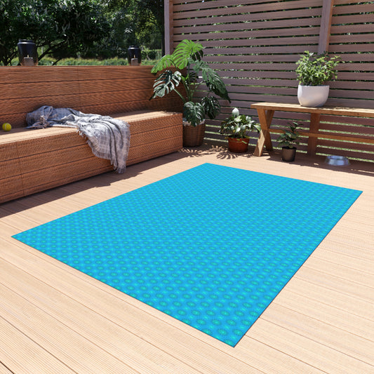 Light Blue Star-crossed Bodies Outdoor Rug, 60" x 84"