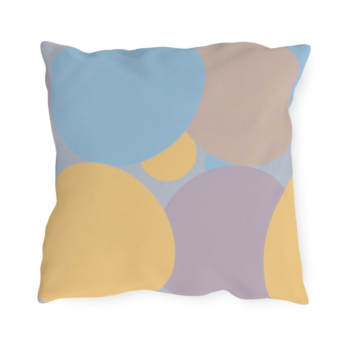 Pastel Baby Blue and Peach Patches 18" x 18" Outdoor Pillows