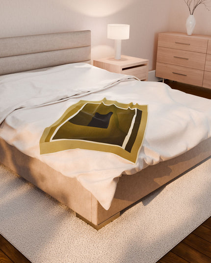 Tan Shadow Velveteen Plush Blanket, 30" x 40"