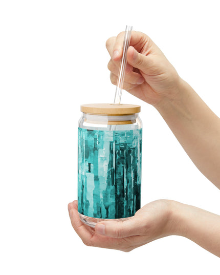 Striped Tif Sipper Glass, 16oz
