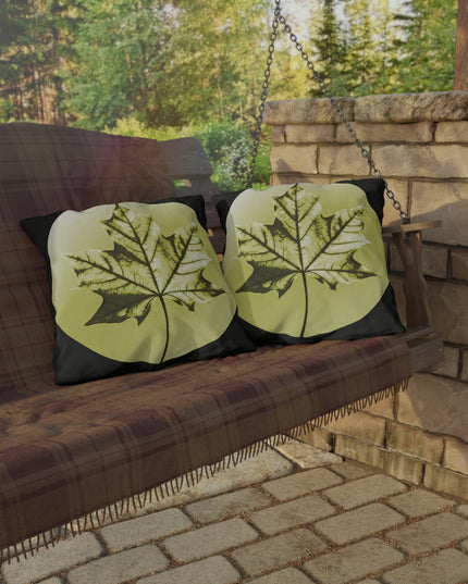 Lemongrass Maple Leaf 20" x 20" Outdoor Pillow