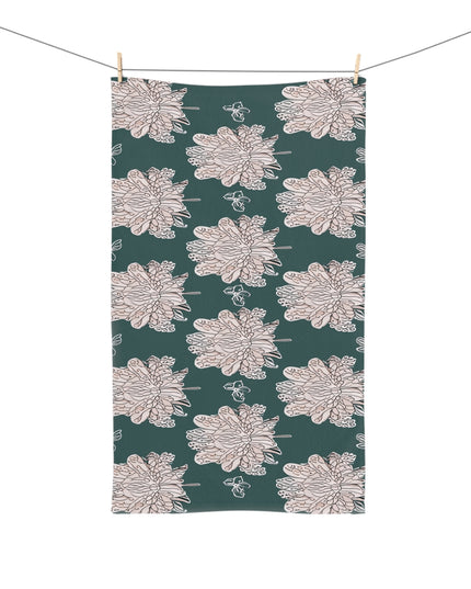 Soft White Floral Butterflies Hand Towel, 16" x 28"