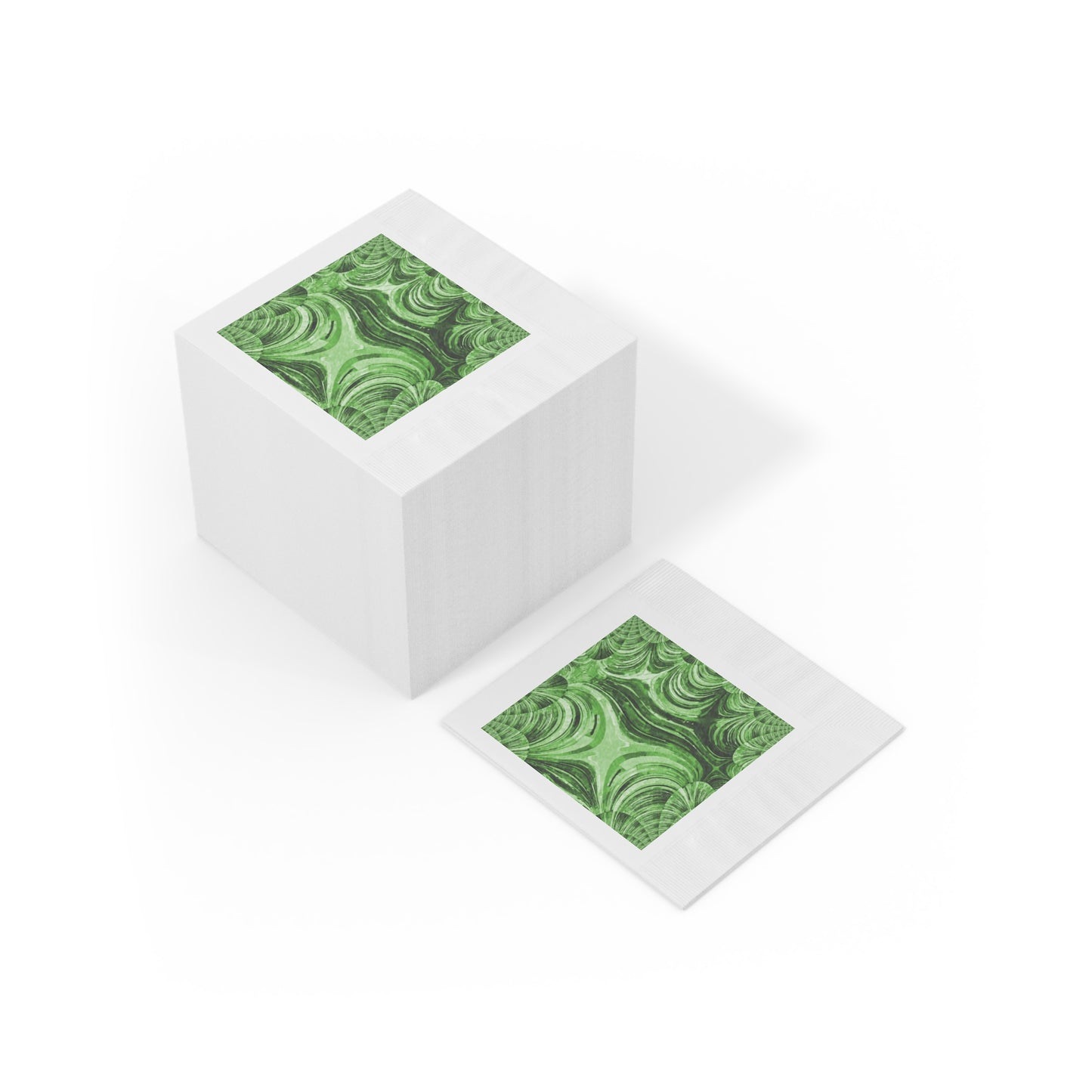 Uzi Spiral Mint Pastel White Coined Napkins, 6.5" x 6.5"