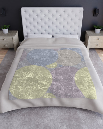 Pastel Soft Blue and Soft White Patches 50" x 60" Crushed Velvet Blanket