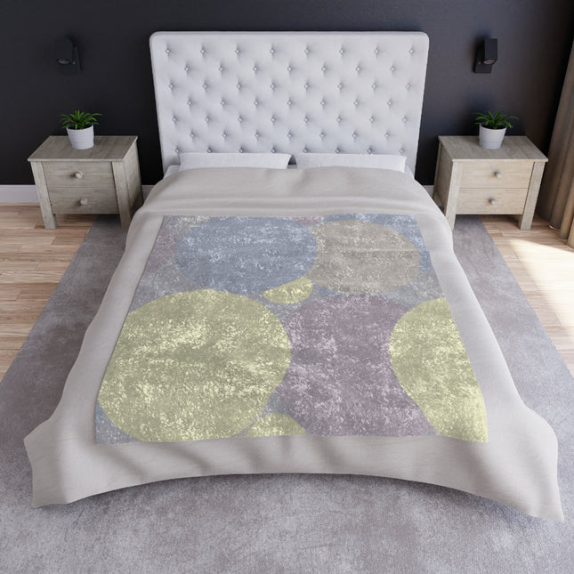 Pastel Soft Blue and Soft White Patches 50" x 60" Crushed Velvet Blanket