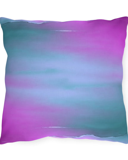 Dark Blue Green Sea Purple Fog 16" x 16" Outdoor Pillows