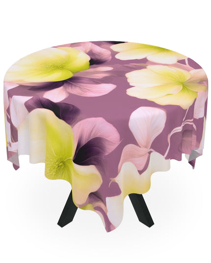 Lemon Blossom Floral Bunch Tablecloth, 55" x 55"